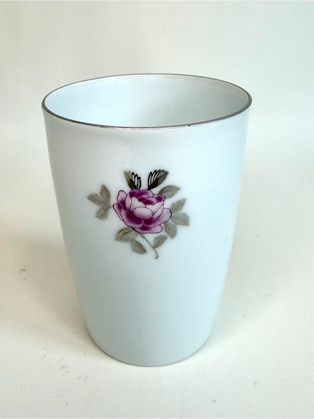 Vintage Fukagawa Arita Hand Painted Pink Rose Porcelain Tumbler